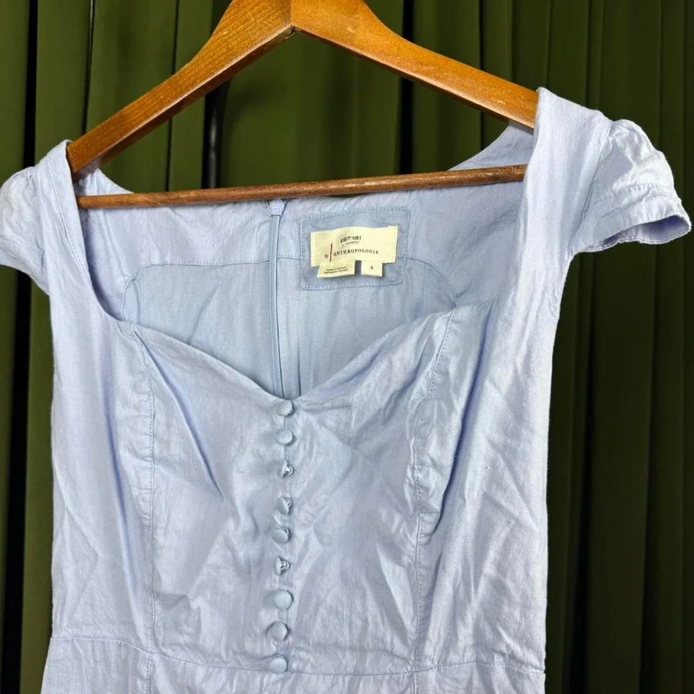 Anthropologie Maeve Cecily Fit & Flare Dress in a light blue– Size Small